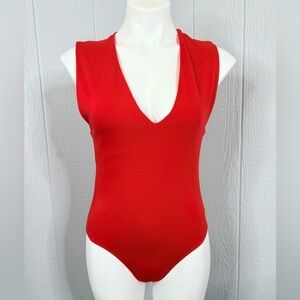 Zara Vibrant Red Sleeveless Bodysuit
